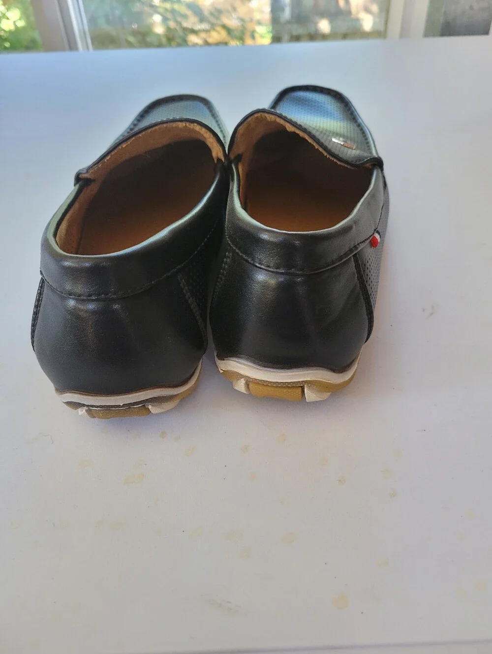 Bruno Marc 9 Ferrari Men's Black Perforated Slip-On Driving Loafers